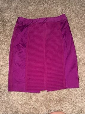 White House Black Market Magenta Ribbed Panel Pencil Skirt 10